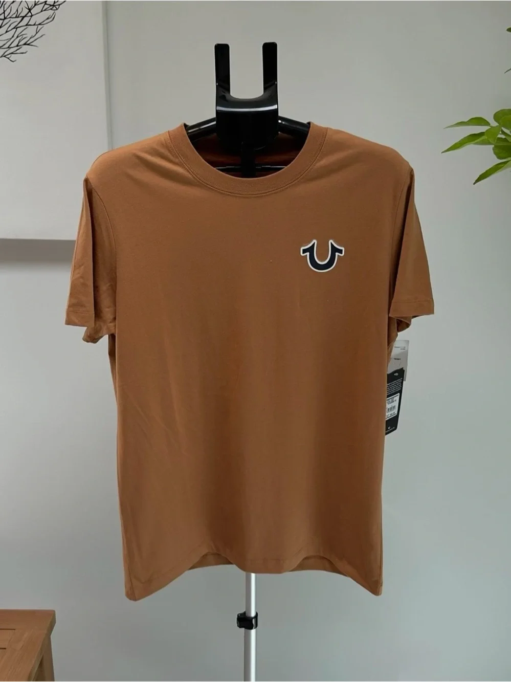 True Religion Men's Rust Brown Horseshoe Crew Neck Tee